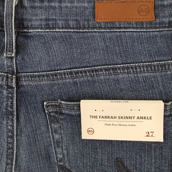 AG Adriano Goldschmied The Farrah Skinny Ankle Raw Hem Jeans Size 27 - Picture 7 of 8